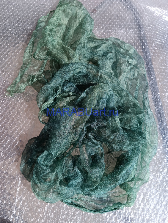 Шелк маргеланский крашенный газ, Зеленый изумруд ш. 95 см д. 1,2 м