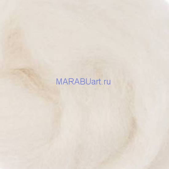 Белый натуральный, меринос 14,5 мкн, 50 гр